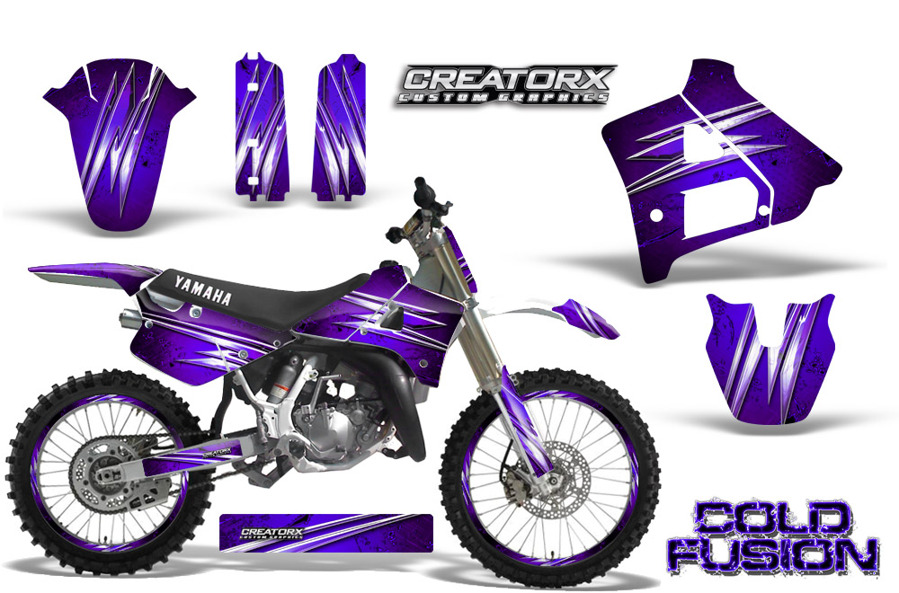 Yamaha YZ125 91-92 Graphics Kit Cold Fusion Purple NP Rims